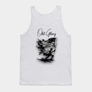 Old Glory Flag - black and white Tank Top